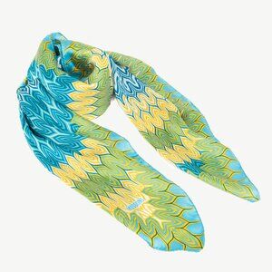 Missoni Blue & Yellow Geometric Silk Square Scarf